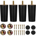 Set di 4 piedini in legno di faggio neri altezza 10 cm