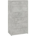 Credenza con 6 Cassetti Finitura Grigio Cemento 50 x 34 x 96 cm