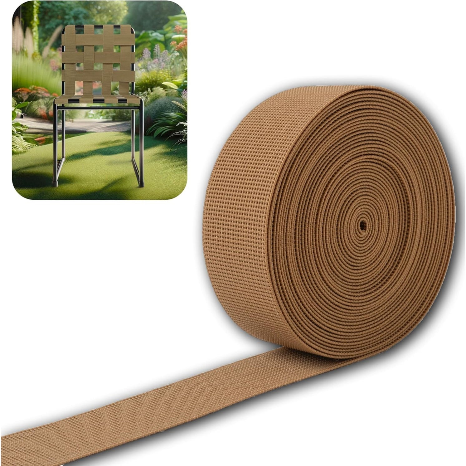 Cinghia Elastica da 10 Metri per Sedie da Giardino Lettini Divanetti e Tappezzeria 50 mm